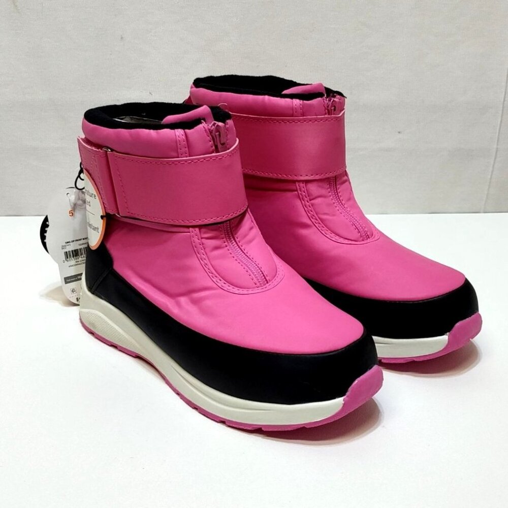Wonder Nation Snow Boots -5°F Temp Rated Girls Size 5 Front Zip Adjustable Strap
